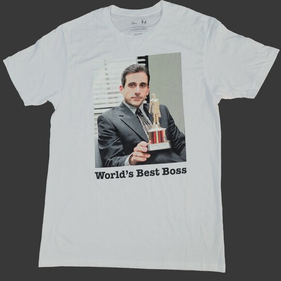 The Office "World's Best Boss" White Graphic T-Shirt - Picture 1 of 4